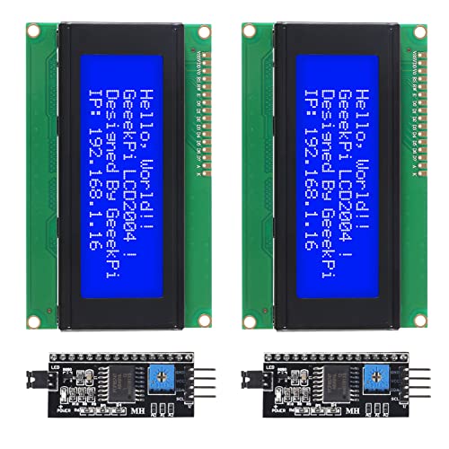 Image of Alinan 2pcs IIC I2C TWI Serial LCD 2004 20X4 Display Blue Screen with IIC I2C Module Interface Adapter