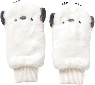 [ハニーズ] ハニぽか 吸湿発熱 抗菌防臭 フェイクファー 裏ボア 2way レディース フード付アニマル手袋 2811609371