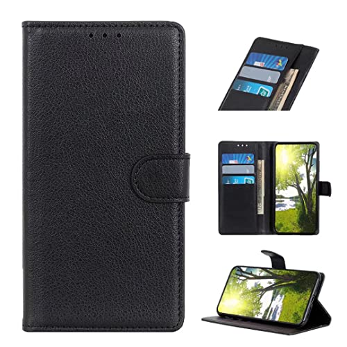 COQUE étui pour Motorola Moto G 5G 2022, de Téléphone en Cuir de Vache Motif Litchi Classique avec Fente pour Carte Antichoc Flip Folio de Protection pour...