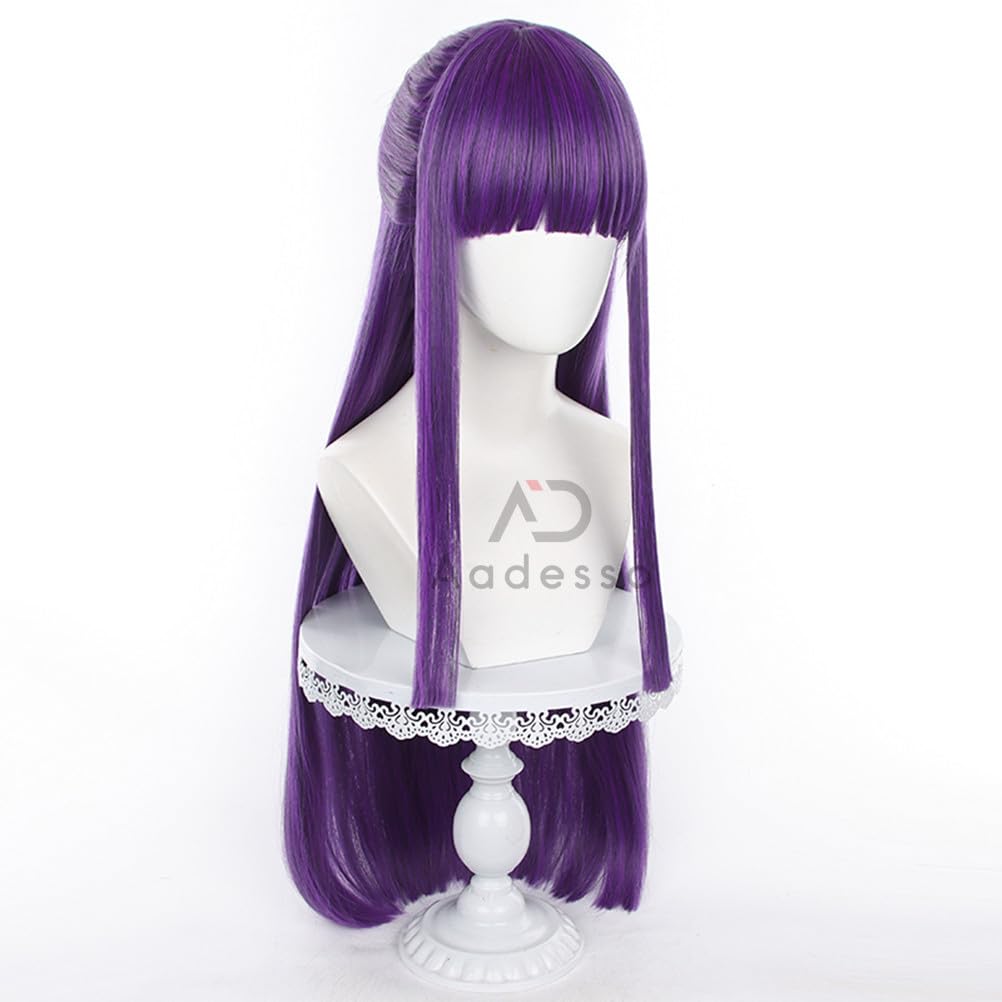 Purple Wig for Anime Frieren at the Funeral Long Fluffy Cosplay Wig Synthetic Hair Hallween Christmas Party Wigs for Woman with wig cap - Image 3