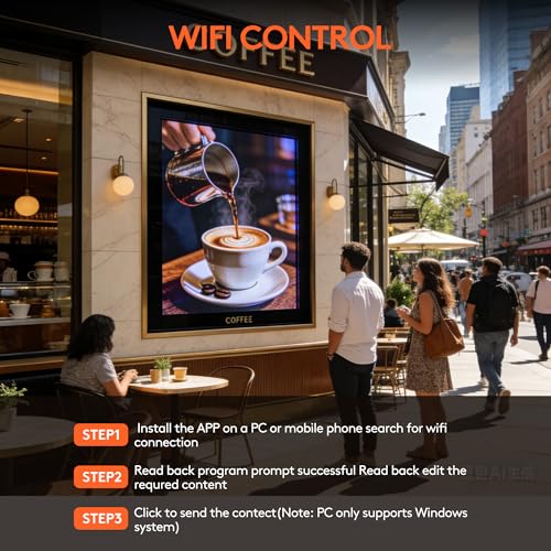 Image of P4 Outdoor LED Sign 40 inchx40 inch Programmable Scrolling Led Sign Outdoor Full Color Digital Signs for Business Advertising Store Electronic Word Light WiFi Control Waterproof RGB Display SMD Technology