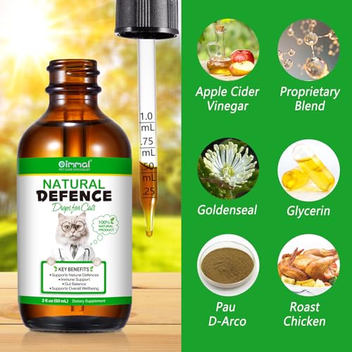 Natürliche Antibiotika für Katzen, Katzen-Antibiotika für Infektion, Katzen-Antibiotikum Unterstützt Immunsystem & Katze Allergie Relief, Juckreiz Linderung für Katzen, Katze Antibiotika für UTI, 60ml