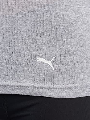 Puma Mens Men's 3 Pack Ribbed Tank Tops Undershirt, White/Gray/Black, Medium Us #TOP2