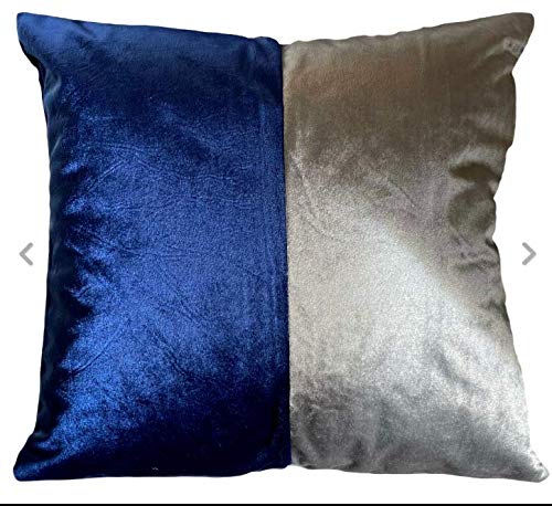 Federa per cuscino o cuscino imbottito, vari motivi, 43,2 x 43,2 cm, blu navy. Set Of 4 FILLED cushions Velluto 2 tonalità.