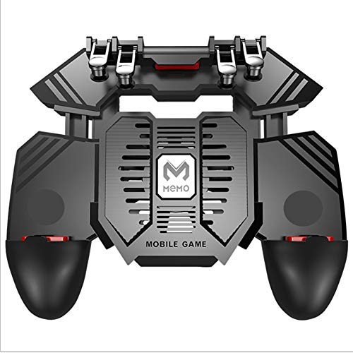 SCYDAO Mobile Gaming Controller Manette De Jeu avec Ventilateur De Refroidissement, 6 Doigts pour PUBG/Call of Duty/Fotnite Gaming Grip Trigger pour 04.07 À 06.05" iOS Android Phone Gaming Grip Cover