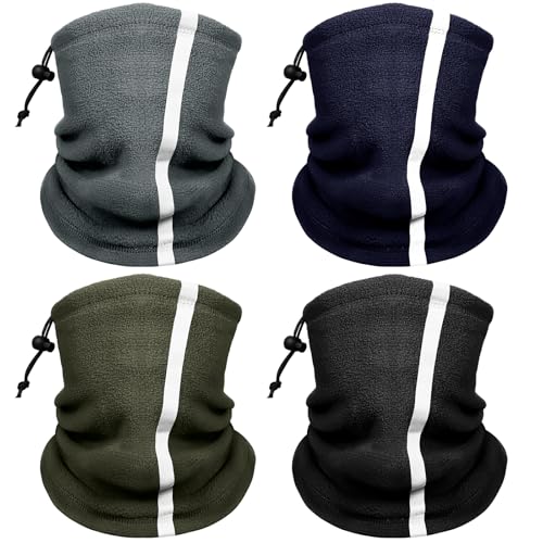 Jelbolin Winter Neck Warmer Gaiter: 4 Pack Reflective Face Cover Hi Vis