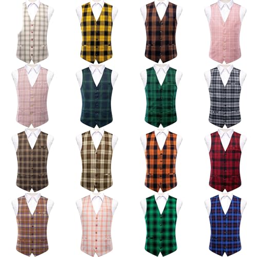 Mens Vest Striped Waistcoat Sleeveless Wedding Business Silver Gold Blue Yellow Red Men's Casual Vest2