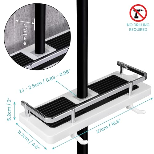 BELLE VOUS 2 Pack of Bathroom Shower Shelf, Shower Caddy/Tidy No Drilling Shower Holders Storage for Soap Shampoo - Image 2