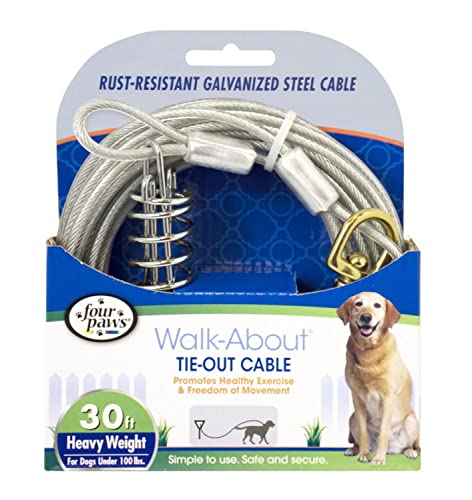 Four Paws Heavy Weight Tie Out Cable Silver 30 Feet