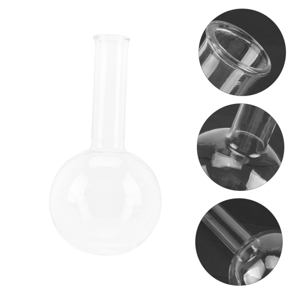 2 Stück Glaskolben Rund mit Rundem Boden aus Glas Tragbar und Leichtgewichtig für Labor und Forschung mit Abschlussatmosphäre für Präzise Experimente