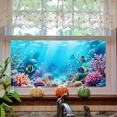 Vinilo decorativo HOMETITUTE Ocean Coral Reef 39.3×17.7 in miniatura 6