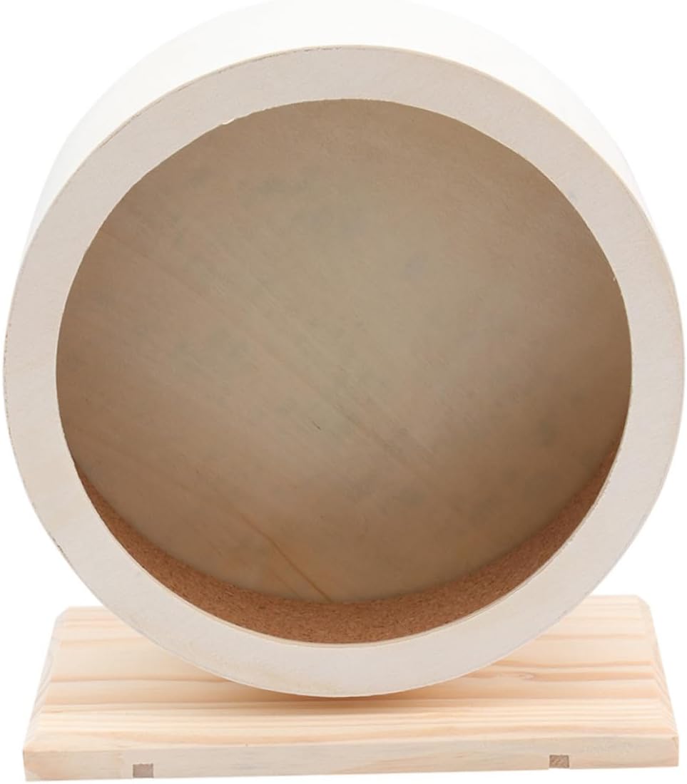 BESPORTBLE Wooden Silent Hamster Running Wheel Exercise Roller Toy for Chinchilla Pet Wheel Toy Noisy Jogging Wheel