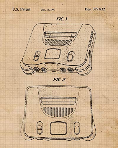 Vintage Video Games Console Controller Patent Prints, 6 (8X10) Unframed Photos, Wall Art Decor Gifts Under 25 For Home Office Garage Man Cave Shop College Student Teacher Comic-Con Movies Gaming Fan #TOP6