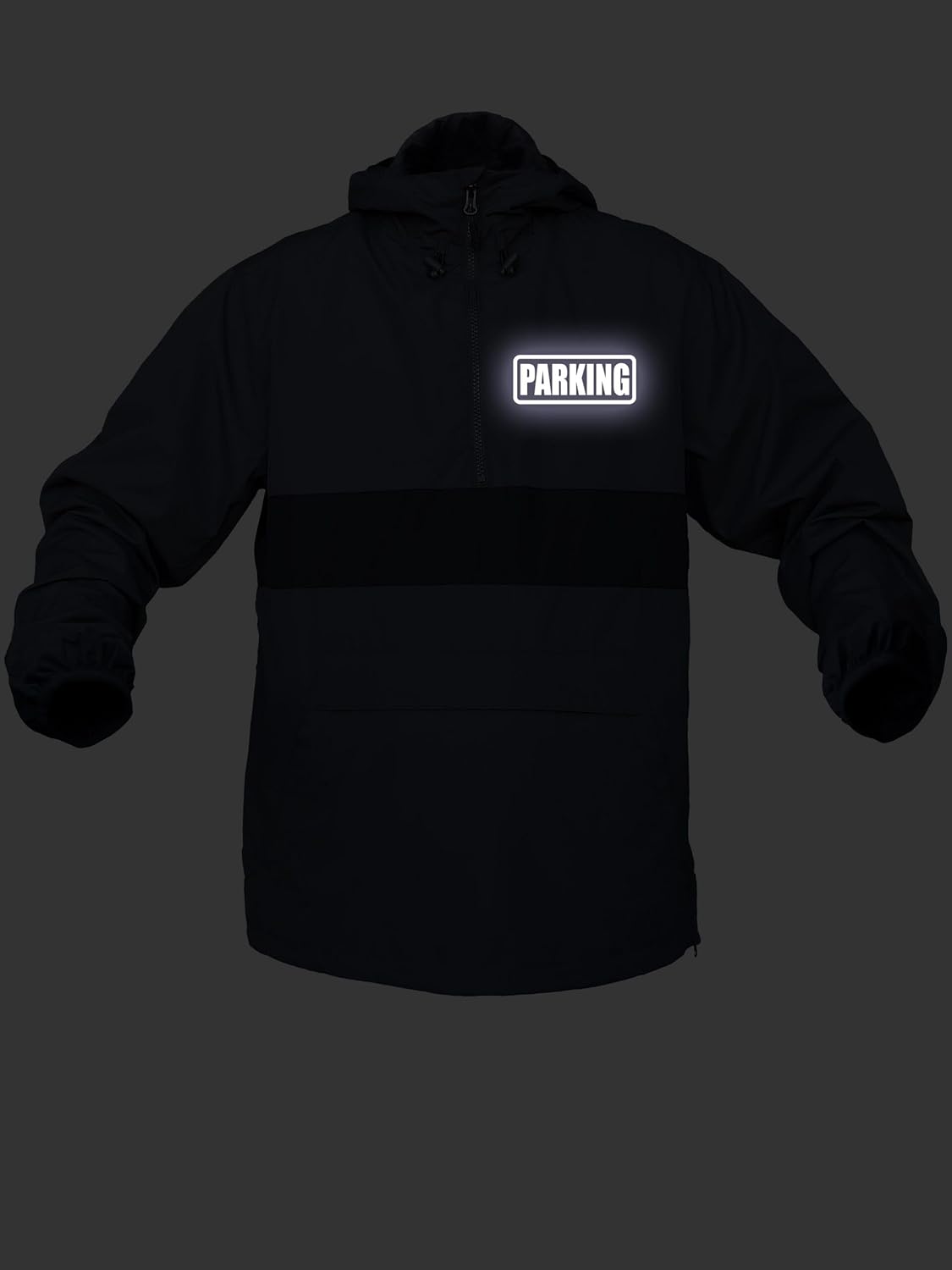 Smart People Clothing PARKING jacket, Zipped Pocket Anorak with Reflective decorations front and back.