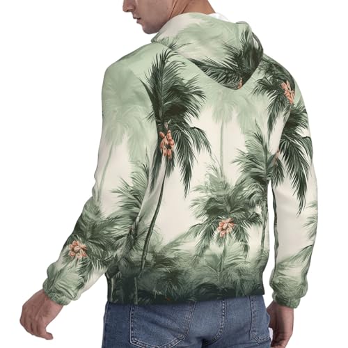 Men's Fleece Pullover Hoodie Long Sleeve Hooded Tropical Palm Trees Sweatshirt Casual Shirts With Pockets4
