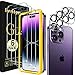 ivoler [3+3 Pack] Tempered Glass for iPhone 14 Pro Max Screen Protector 6.7' [3 Pack] with [3 Pack] Camera Lens Protector with [Alignment Frame], Anti-Scratch Case Friendly Transparent HD Clear Film