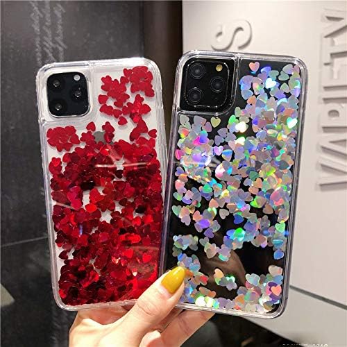Topwin Glitter Liquid Bling Floating Case Compatible with iPhone 11 Pro Max 6.5'' 2019, Sparkle Luxury Pretty Girls Crystal Clear Case for Apple iPhone 11 Pro Max 6.5'' 2019(Red)