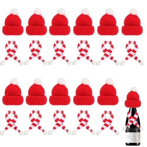 Quaverro Kleine Weihnachtsmütze und Schal Set, 22 Stück Mini...