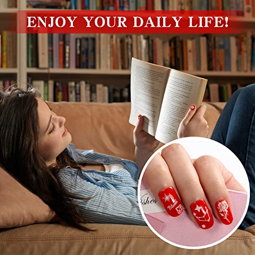 Nail Stickers 3D Luminous Nail Decals Nail Art Adhesive Stickers Glow In The Dark Nail Decorations Design Nail Stickers For Nail Art， Nail Art Stickers For Girls Halloween Holidays (6 Sheets) #TOP4