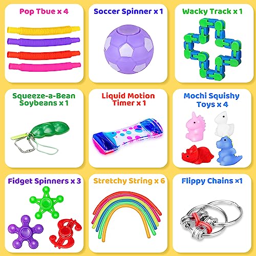 (60 Pcs) Sensory Fidget Toys Pack, School Classroom Rewards Goodie Bag Party Favors For Kids 3-5 4-8 8-12, Stress Relief & Anxiety Relief Tools Autistic Adhd Toys Holiday Birthday Christmas Gifts #TOP6