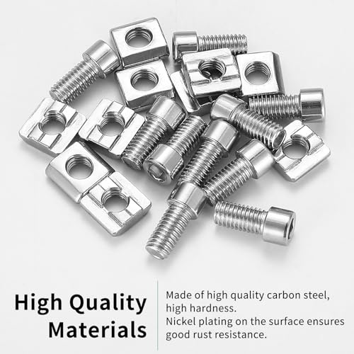 Roll-in Spring T-Nuts, 10 Pcs M8 T-slot Bolts and Nuts, Metal Profile 8mm T Slot Nuts and Bolts - Image 4