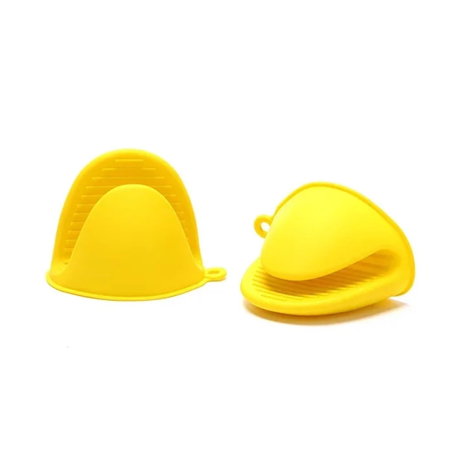 2pcs Silicone Cooking Pinch Grips Oven Mitts Potholder Mini Gloves For Kitchen Baking Air Fryers Microwaves BBQs(2pcs Yellow)
