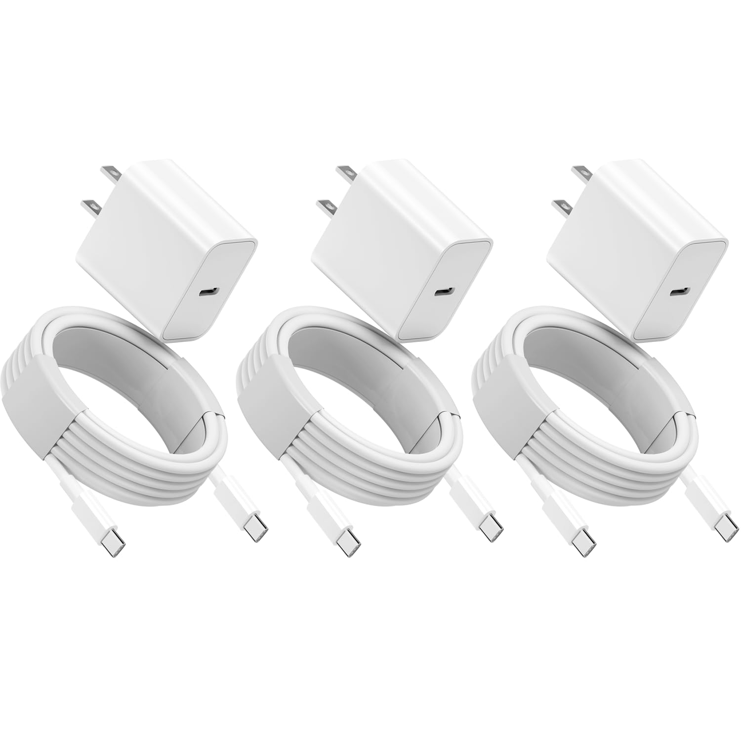 USB C Fast Charger for iPad Pro, 3 Pack 20W USB-C Fast Charging Block with 10 Feet USBC to USBC Cable Compatible with iPad Pro 13(M4)12.9/11 inch 2024/2022/2021/2020,iPad 10th,Air 5/4th,Mini 6th