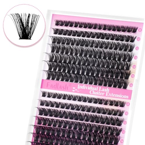 FADLASH 80D+100D 0.07mm D Curl 8-16mm Russian Volume Natural Wispy Cluster Lashes DIY Eyelash Extensions, 80+100D, 80+100P816-07D - Image 2