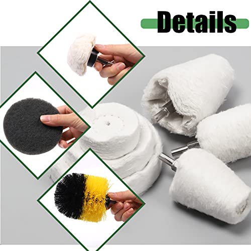 Keadic 14Pcs Nylon Fiber Flap Discs And Buffing Polishing Wheel Drill Brush Kit With 1/4" Hex Shaft Drill Bit For Motorcycle Car Aluminum Stainless Steel Chrome Grinding Plastic Ceramic Glass #TOP3