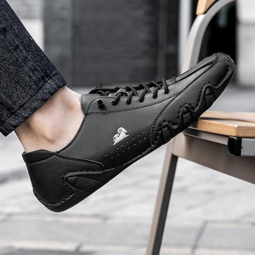 Image of Driving Shoes for Men Casual Slip Ons Mens Fashion Shoes Comfort Handmade Chukka Dress Casual Shoes