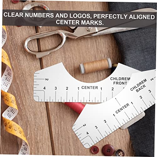 OSALADI 8piezas Regla Para Centrar Camisetas De Cuello Redondo Herramienta De Alineación De Camisetas Unidades Regla Para Plantillas De Tabla De Tallas De Ropa Para Confección De Prendas