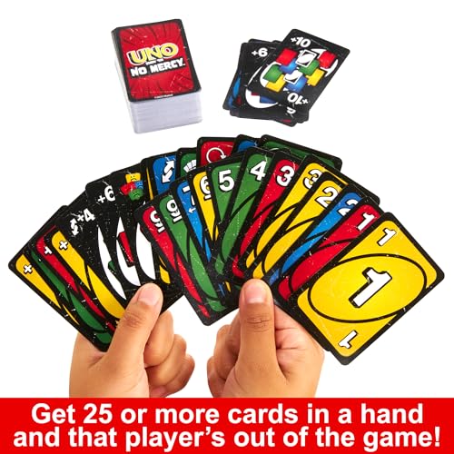 Mattel Games ​UNO Show ‘em No Mercy Card Game for Kids, Adults & Family Parties and Travel with Extra Cards, Special Rules and Tougher Penalties. (Image - 6)