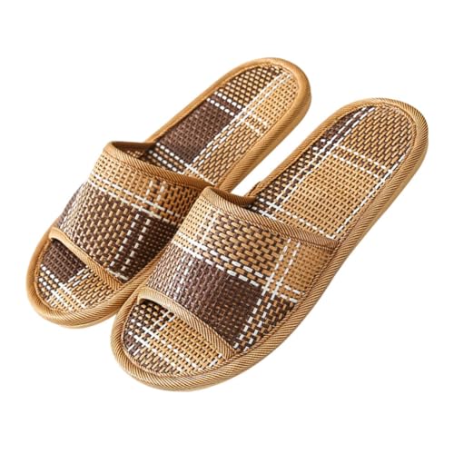 CTIRCHIU 1par Zapatillas De Ratán Tejidas Para Verano Cómodas y Silenciosas Para Uso Interiores Diseño Ligero y Fácil De Poner Sensación Suave y Para Tus Pies