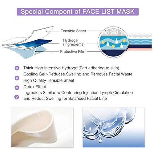 Almofada facial, Andoer 4pcs Máscaras de linha V Máscara facial de levantamento de forma de rosto qu
