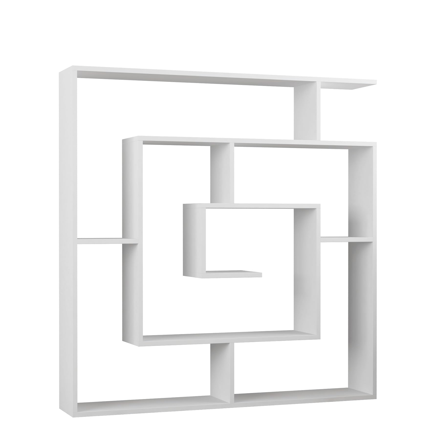 Estantería laberinto. Color Blanco. (Alto 129 cm/Ancho 125 cm/Fondo 32 cm)