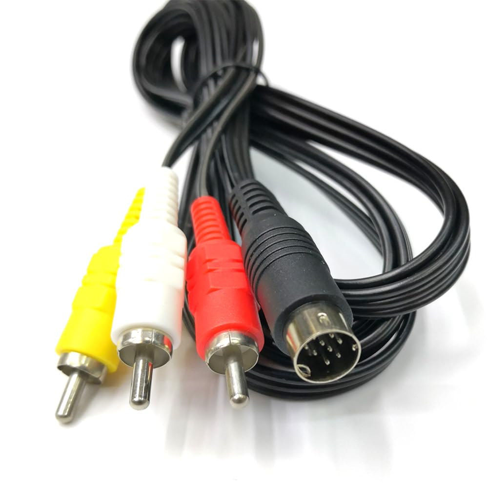 Amazon.com: myezfit DIN 9 Pin to RCA Audio Video Composite Cable