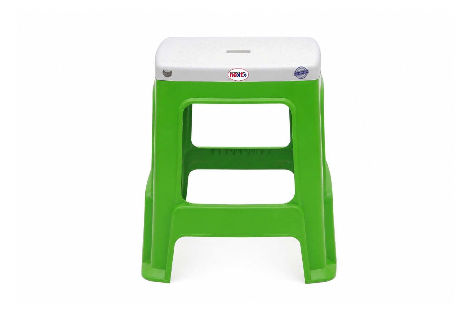 Next Java Plastic Stool for Home & Kitchen | Heavy Duty Virgin Plastic Multipurpose Stool | Strong & Durable Bathroom, Living Room & Outdoor Stool | White & Green-image-33