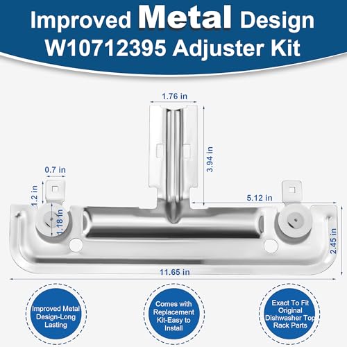 image for WDT730PAHZ0 Upper Rack fit for Whirlpool,Upgraded W10712395 Top Rack A