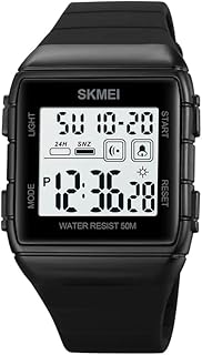 SKMEI Men's Digital Sports Watch Large LED Display 50M Waterproof Alarm Stopwatch Backlight
