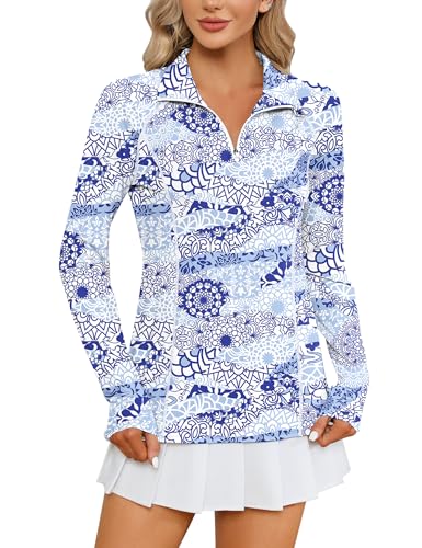 LOMON Zip-Up Golf Polo Shirt