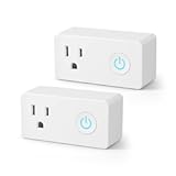 WiFi Heavy Duty Smart Plug Outlet&comma; No Hub Required with Timer Function&comma; White&comma; Compatible with Alexa and Google Assistant&comma; 2&period;4 Ghz Network Only &lpar;2 Pack&rpar;