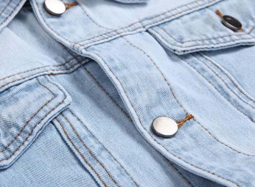 Image of Mens Denim Jacket Ripped Slim Jean Jacket Coat for Men