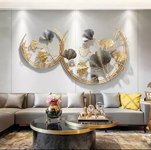 Image of SNS Decor Double Moon Metal Wall Art Decorations (Size-40x25inch) Modern Luxury Metal Wall Art Decor | Perfect 3D Wall Sculpture For Living Room, Drawing Room, Restaurant, Hotel & Office (Design-073)