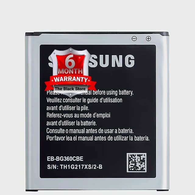 Image of The Black Store Original Battery BG360CBN 2000 mAh for Samsung Galaxy Core Prime J2 /2015 J200F G3 60 G361 G3608 (6 Months Replacment Warranty)