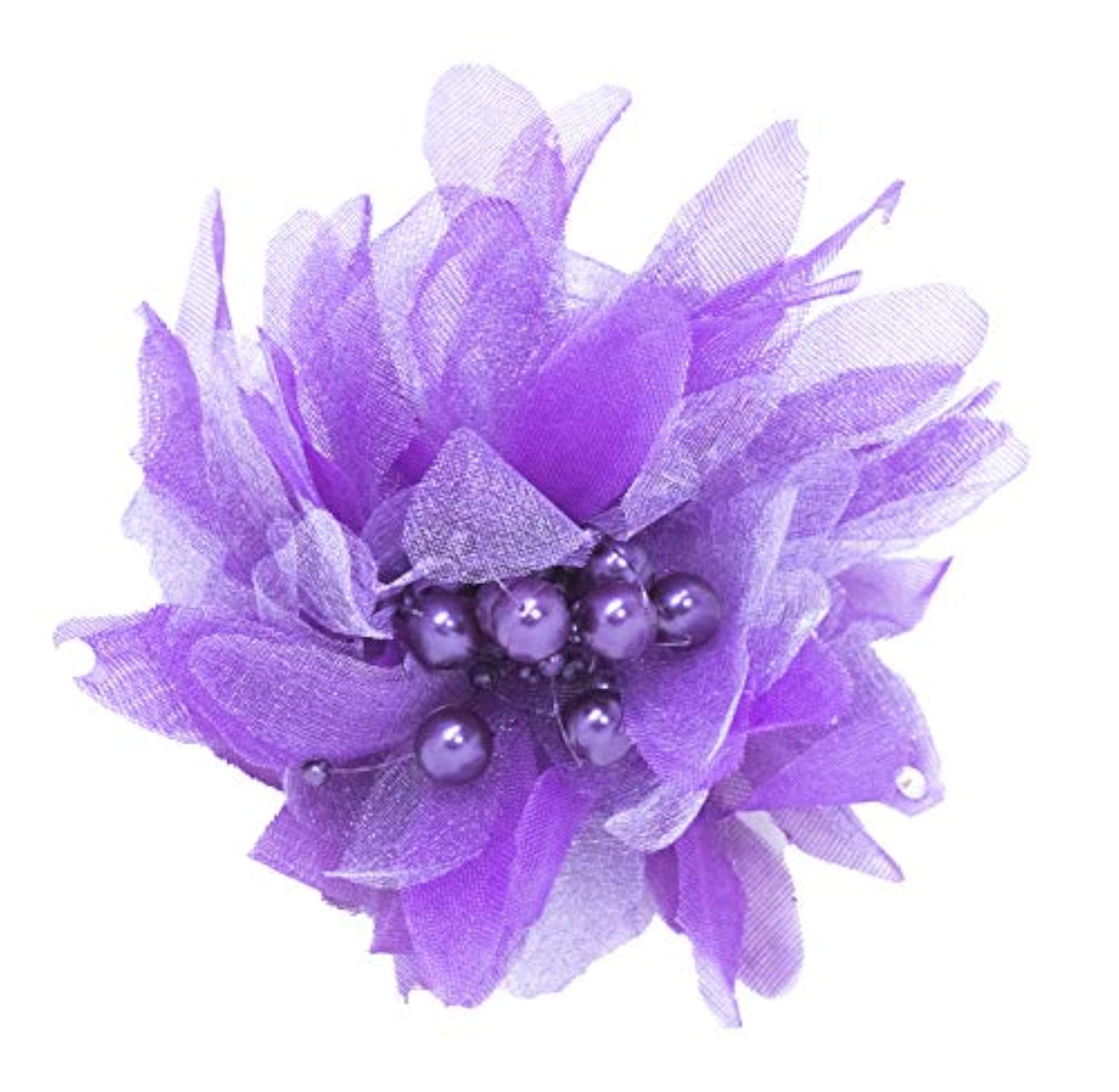Artificial Hair Decoration Flower Clips, Purple Pack of 1