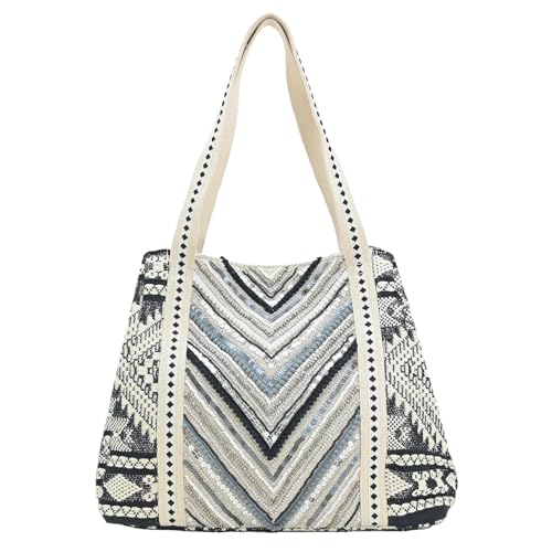 Image of Boho Girl Spacious and Stylish Handbag with Button Closure | Made of Cotton Material | For Daily and Office Use | Ladies Handbag Purse For Daily & Office Use | Double Shoulder Straps