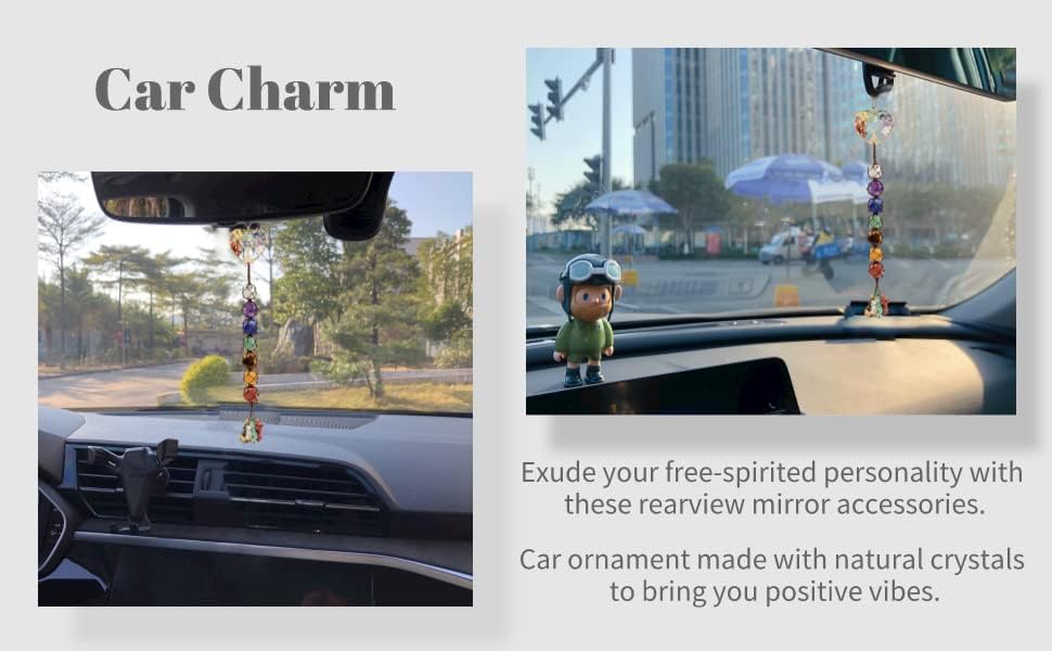 Miniatura 5 de FANASY Adornos colgantes para automóvil, 7 chakras, decoración del hogar, adorno de Feng Shui, adorno de yoga, meditación, decoración de automóvil