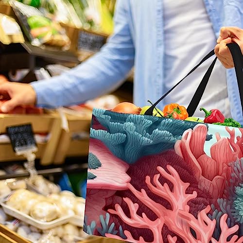 Panier de rangement réutilisable pliable avec motif corail - 7