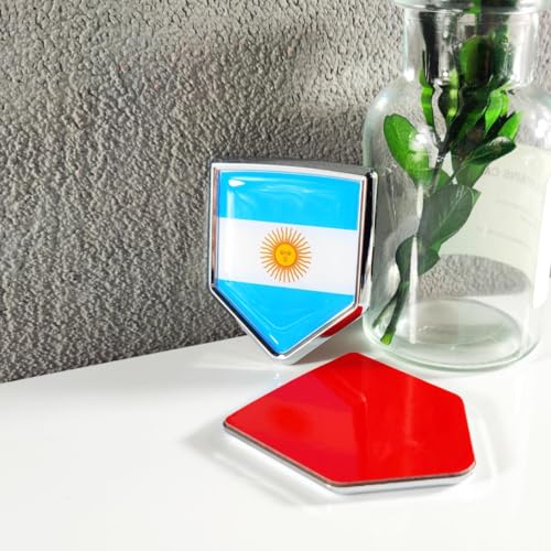 Image of Newperlite Argentina Flag Decal Sticker Car Emblem Argentine Flag Car Decoration Accessories Chrome Shield for Truck Vehicles Cars, 2 Pack