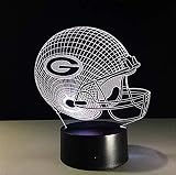 Schlafzimmer Team 3D Nachtlicht Green Bay Packer Helm Licht 7 Farbe Leuchtende Sport Kappe Kreative Heimat Tisch Schreibtisch Dekoration Geschenk